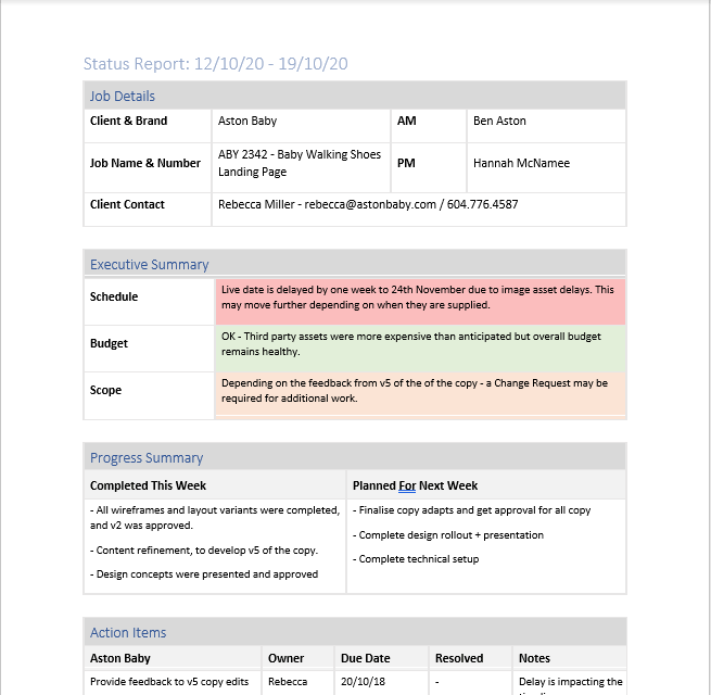 How To Build Project Status Reports   Template and Examples