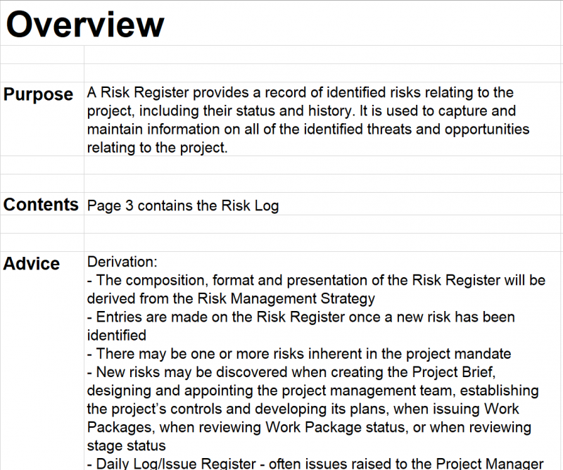 risk management plan methodology example