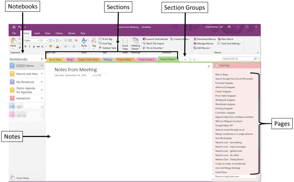 onenote notebook templates