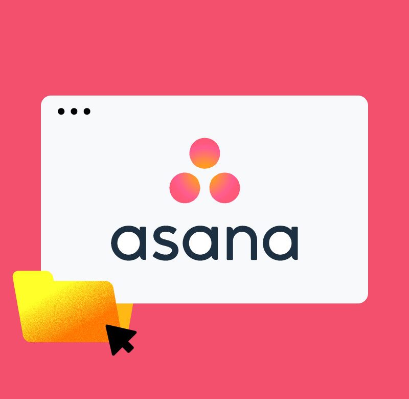 illustration of a file being opened in a file folder with the Asana logo for how to use asana for project management