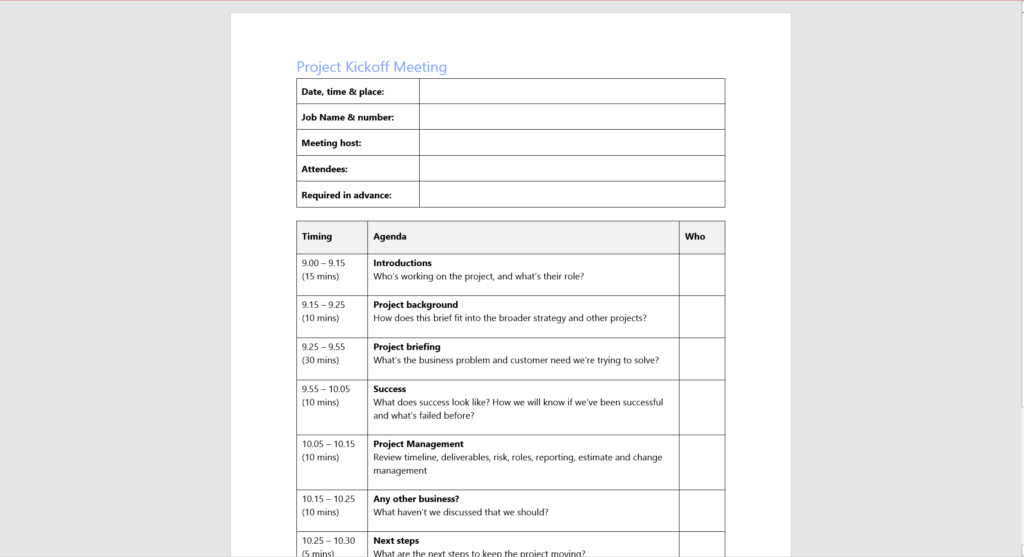 What is the meaning of Project Kick-Off Meeting? Its Purpose & Agenda (PDF)  - What is Piping