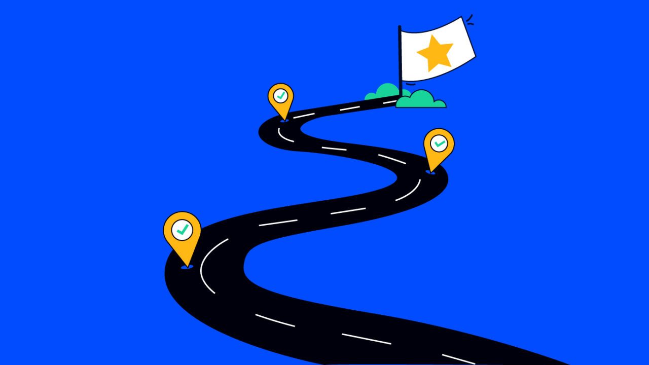 winding road with a star flag at the end for why is a project plan important