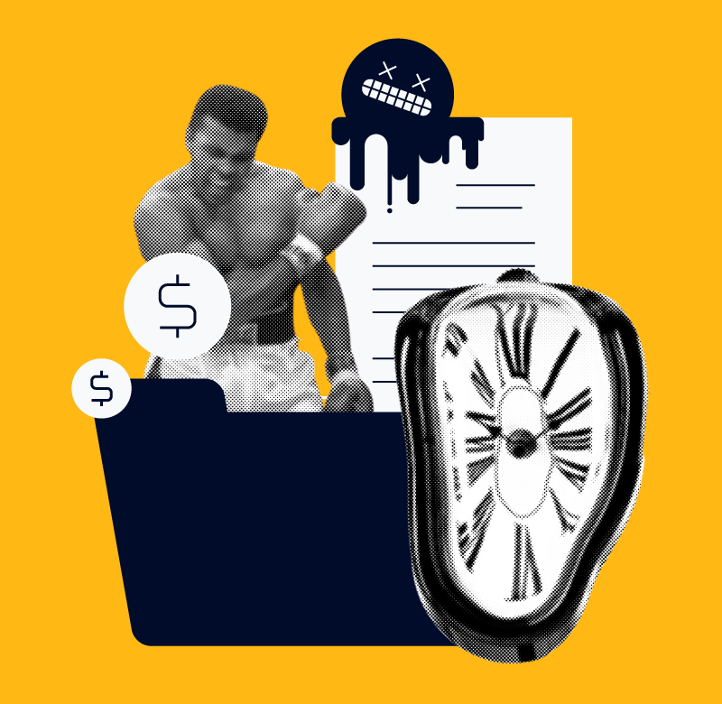clocks and files and photo of muhammad ali for project purpose