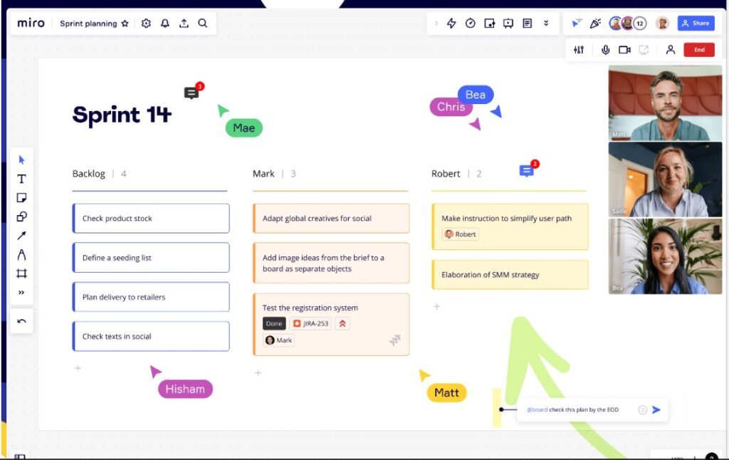 Miro review, a screenshot of collaborative whiteboard dashboard