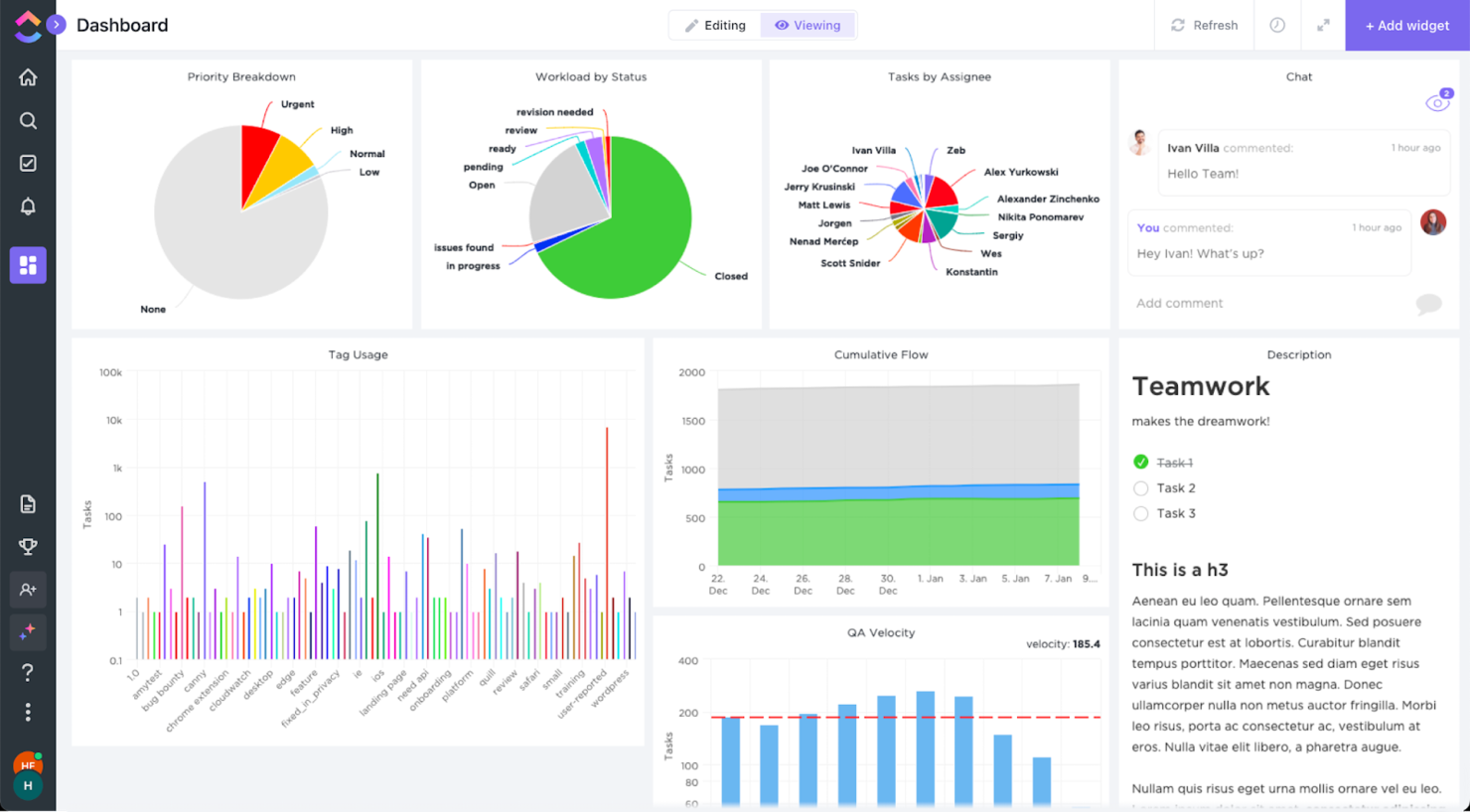 ClickUp screenshot - Die besten Business Intelligence Tools 2022, um einen Überblick in deine Daten zu erhalten