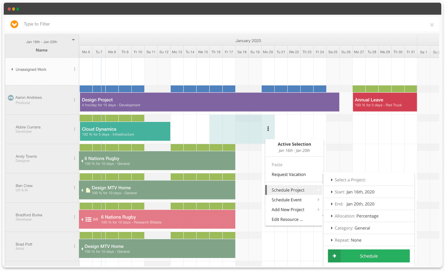 Hub Planner screenshot - Mejores Herramientas y Software de Agendado de Recursos de 2022